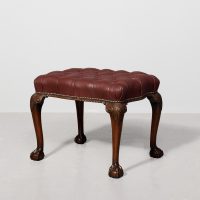 Quality, Chippendale- style carved mahogany stool