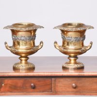 Pair of Gilded Willian IV Campana Shaped Wine Coolers