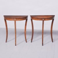 Pair of Georgian Style Demi-lune tables