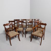 Set of 10 Scottish Mahogany Dining Chairs