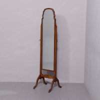 Walnut Cheval Mirror of a Queen Anne Design