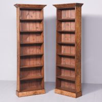 Pair of Walnut Open Bookcases