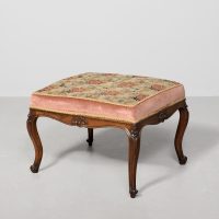 Large Walnut Victorian Stool