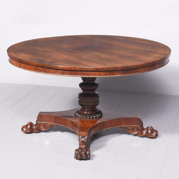 Regency Brass Inlaid Rosewood Centre Table