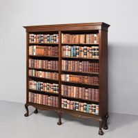 Georgian Style Mahogany Inlaid Open Bookcase