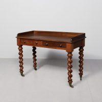 Quality mid-Victorian mahogany two-door side table/writing table