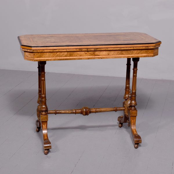 Classic Victorian Burr Walnut Card &#8211; Table