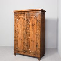 Figured walnut North European armoire/hall cupboard