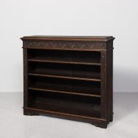 Victorian Carved Oak Open Bookcase