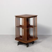 Sheraton Style Mahogany Inlaid Revolving Bookcase