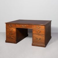 Large Victorian Mahogany Partners Desk