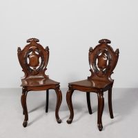 Pair of Early Victorian Mahogany Hall Chairs