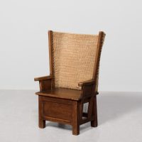 Rare, small child-sized original pine-framed Orkney chair in lovely original condition