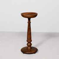 Rustic Victorian turned elm and oak pedestal/jardinière stand