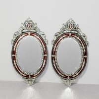 A Large Pair of Coloured Venetian Mirrors