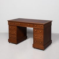 Victorian Mahogany 3 Part Pedestal Desk