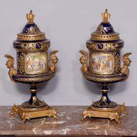 Exhibition Quality Pair of Lidded Sèvres Vases to Commemorate Napoleon Bonaparte