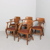 Set of 5 Late Victorian Oak Captain’s Chairs