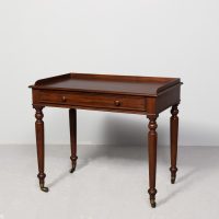 Fine quality William IV mahogany side table/dressing table with long drawer and low gallery.
