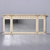 Painted &amp; Gilded Tryptic Overmantel Mirror