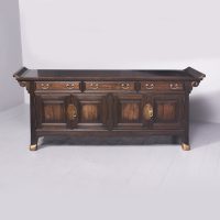 Large Mahogany Parcel Gilt Chinese Ming-Style Cabinet by Whytock &amp; Reid