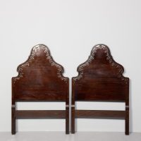 Magnificent pair of carved mahogany single bed headboards by famous cabinetmakers Wylie &amp; Lochhead of Glasgow