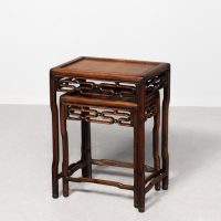 Neat-sized pair of Chinese Hongmu nest of tables