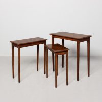 Nest of 3 Tall Solid Oak Occasional Tables