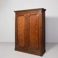 William IV flame mahogany wardrobe by S &amp; H Jewell, High Holborn, London