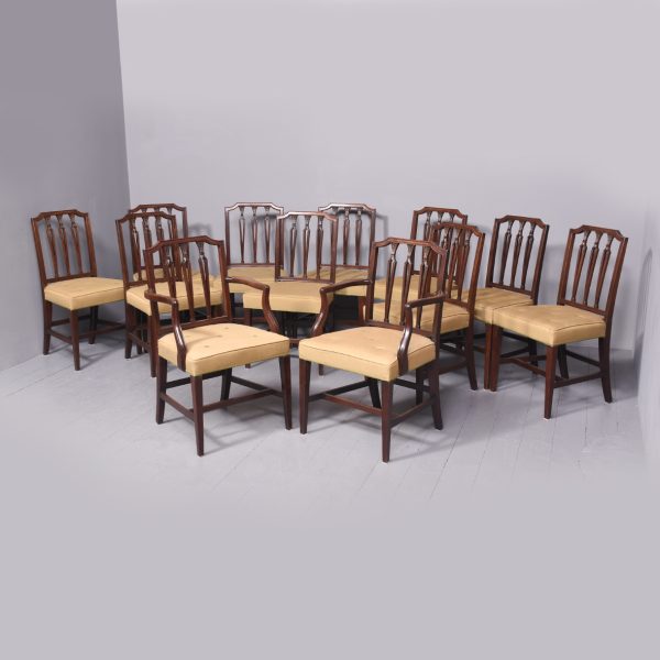 Quality Set of 12 George III Mahogany Dining Chairs