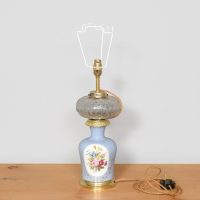 Victorian porcelain and cut crystal Oil Lamp Now Converted to an Electric Lamp