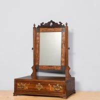 Large foliate marquetry-inlaid walnut Dutch dressing mirror