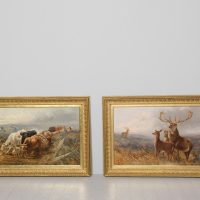 Pair of magnificent large Highland Scene Oil Paintings by Robert Cleminson (1844-1903)