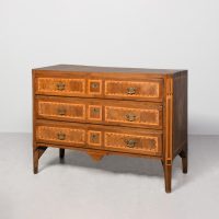 Parquetry inlaid 18th-century North Italian walnut commode, with a wonderful colour and patina