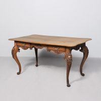 French Solid Oak Double-Sided Writing Table