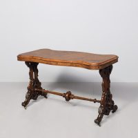 Magnificent early Victorian large burr walnut free-standing centre table
