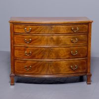 Exceptional quality inlaid mahogany bow fronted chest