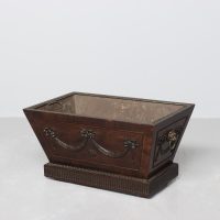 19th-century large, carved mahogany Adam-style (neoclassical) open wine cooler