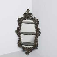 Victorian style composite shelved wall mirror