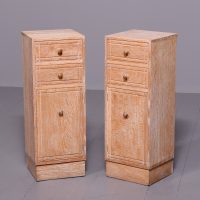 Rare Pair of Heal’s Limed Oak Bedside Lockers on the Art Deco Style
