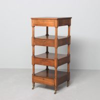 Unusual George 3rd four-tier whatnot with drawers