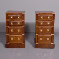 Pair of Victorian mahogany military &#8211; style lockers/small chests