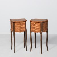 Pair of French 3 Drawer Side Tables