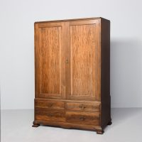 Neat-sized two-door Whytock &amp; Reid style mahogany wardrobe