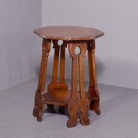 Copper &amp; Oak Art Nouveau Occasional Table