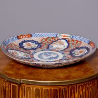 Large Imari charger decorated in typical Imari dark blue and rust red colours