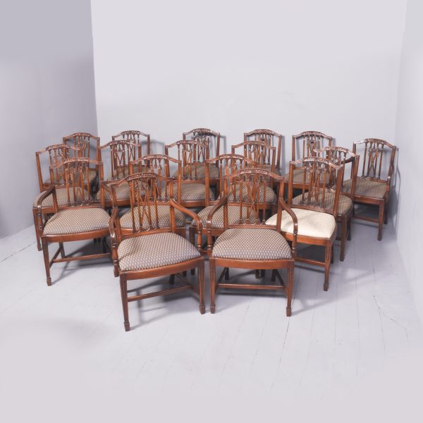 Set of 17 Mahogany Dining Chairs in the Hepplewhite Style