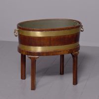George 3rd Brass-Bound Mahogany Open Wine Cooler in Original Condition.
