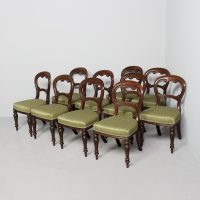 Set of 10 Scottish Victorian Mahogany Dining Chairs