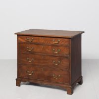 Early George III neat-sized mahogany chest of drawers.